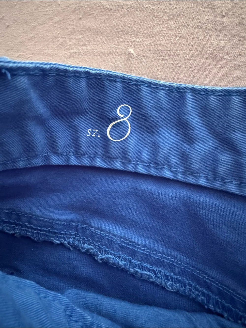 LOFT Cobalt Blue Women’s Chino Cuffed Hem Shorts Size 8 Cute Coastal Y2K July 4 - Picture 6 of 8